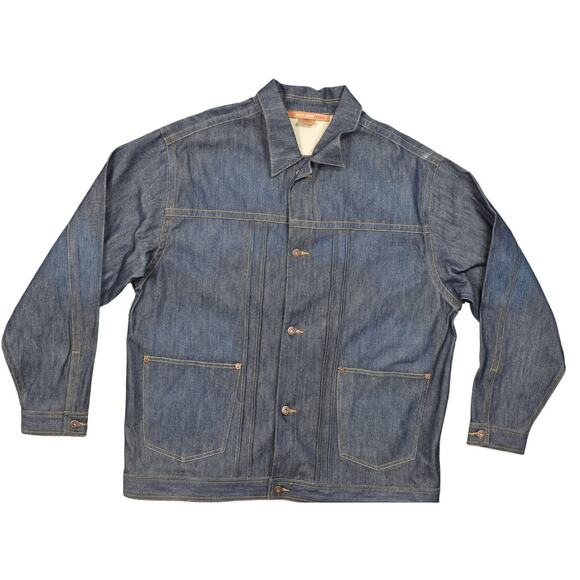 Sean John 2XL Blue Denim Trucker Jacket Cotton Blend Denim Y2K Baggy - Picture 10 of 10